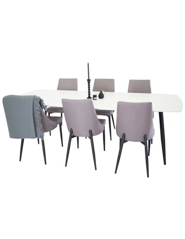 Matgrupp Polar med Leone matstolar, 240 × 100 cm