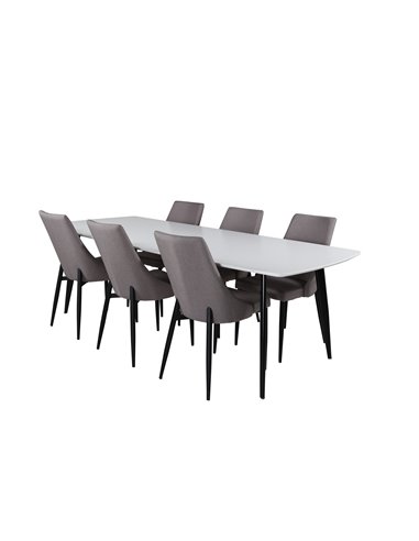 Matgrupp Polar med Leone matstolar, 240 × 100 cm