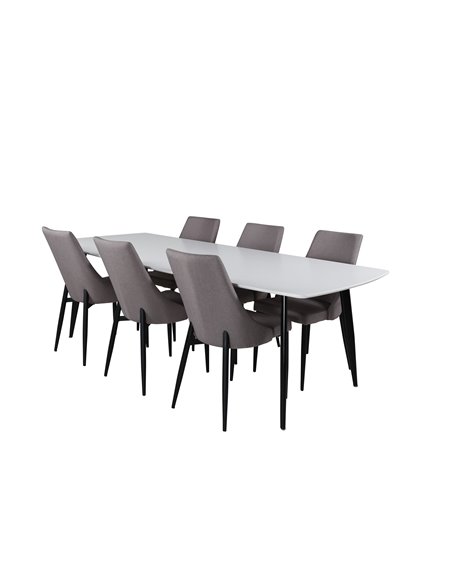 Matgrupp Polar med Leone matstolar, 240 × 100 cm