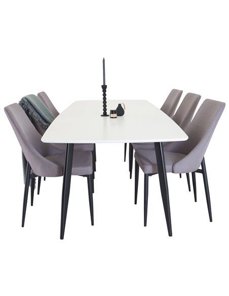 Matgrupp Polar med Leone matstolar, 240 × 100 cm