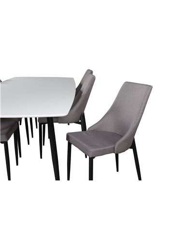 Matgrupp Polar med Leone matstolar, 240 × 100 cm