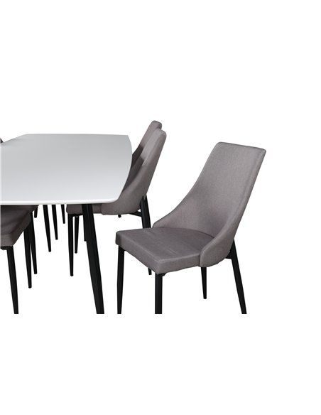 Matgrupp Polar med Leone matstolar, 240 × 100 cm