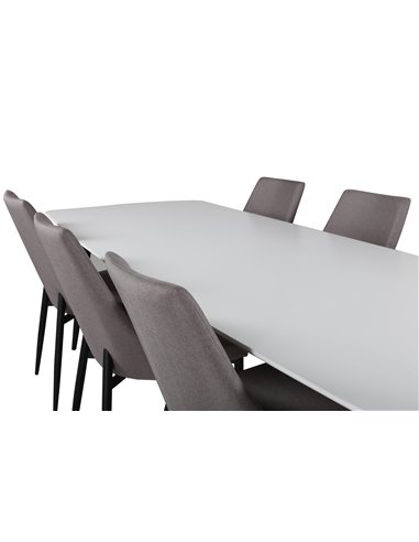 Matgrupp Polar med Leone matstolar, 240 × 100 cm