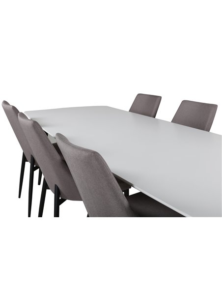 Matgrupp Polar med Leone matstolar, 240 × 100 cm