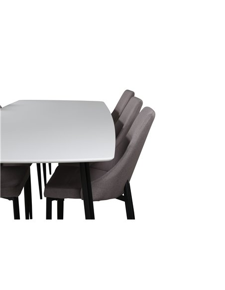 Matgrupp Polar med Leone matstolar, 240 × 100 cm
