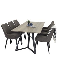 Matgrupp Marina med Plaza matstolar, 180 × 90 cm