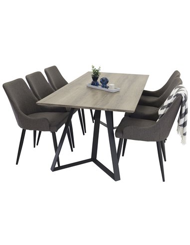 Matgrupp Marina med Plaza matstolar, 180 × 90 cm