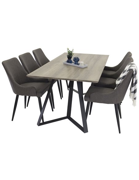 Matgrupp Marina med Plaza matstolar, 180 × 90 cm