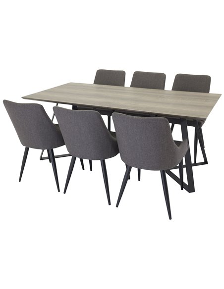 Matgrupp Marina med Plaza matstolar, 180 × 90 cm