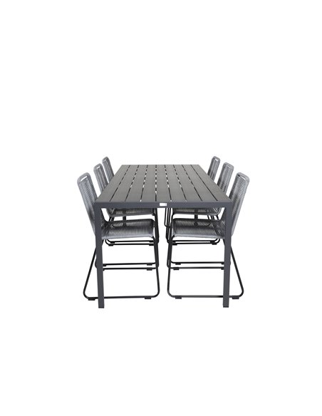 Matgrupp Break med Lindos matstolar, 205 × 90 cm