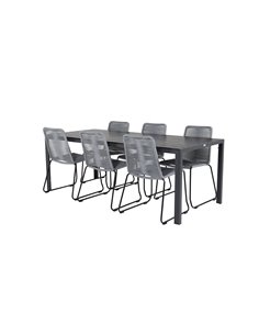 Matgrupp Break med Lindos matstolar, 205 × 90 cm 2
