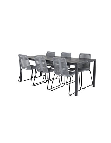 Matgrupp Break med Lindos matstolar, 205 × 90 cm