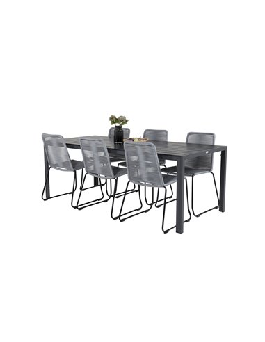 Matgrupp Break med Lindos matstolar, 205 × 90 cm