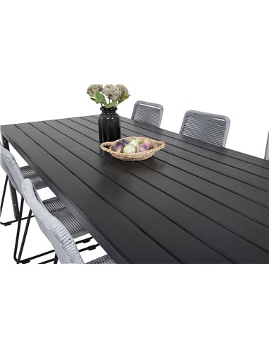 Matgrupp Break med Lindos matstolar, 205 × 90 cm