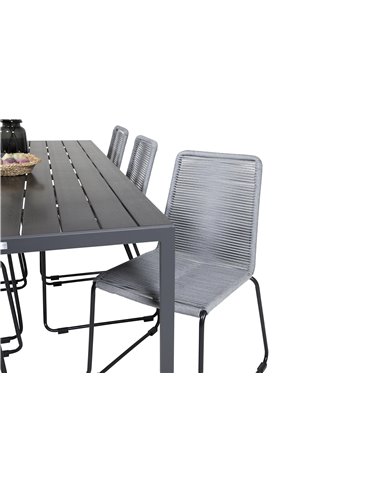 Matgrupp Break med Lindos matstolar, 205 × 90 cm