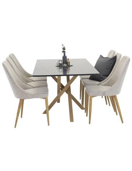 Matgrupp Piazza med Leone matstolar, 180 × 90 cm