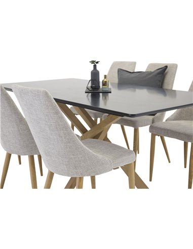 Matgrupp Piazza med Leone matstolar, 180 × 90 cm