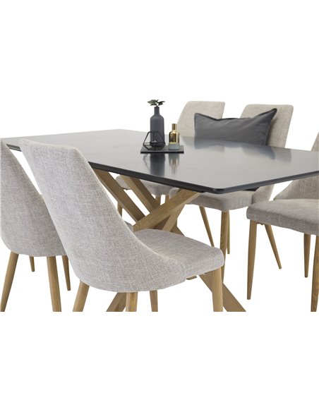 Matgrupp Piazza med Leone matstolar, 180 × 90 cm
