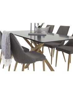 Matgrupp Piazza med Leone matstolar, 180 × 90 cm