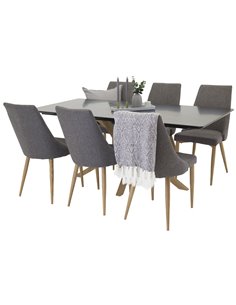 Matgrupp Piazza med Leone matstolar, 180 × 90 cm 2