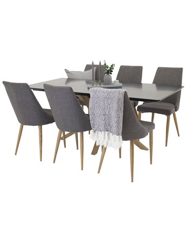 Matgrupp Piazza med Leone matstolar, 180 × 90 cm