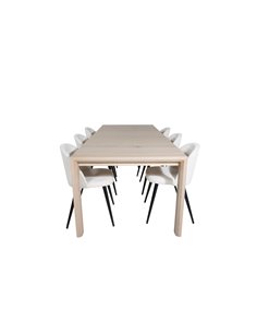 Matgrupp Slider med Velvet matstolar, 170 × 95 cm
