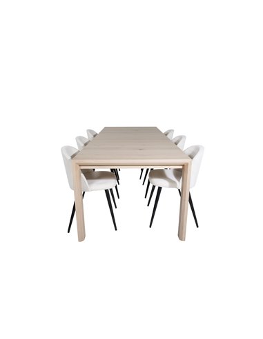 Matgrupp Slider med Velvet matstolar, 170 × 95 cm