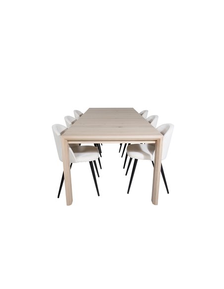 Matgrupp Slider med Velvet matstolar, 170 × 95 cm