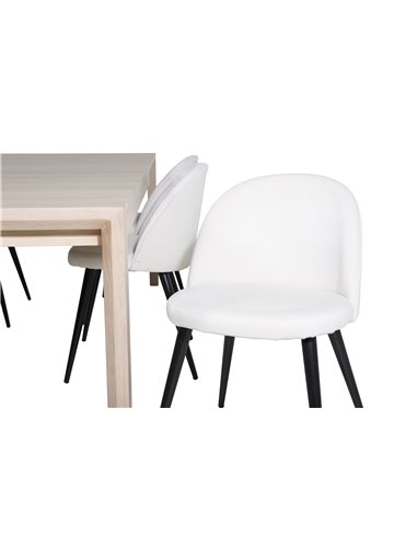 Matgrupp Slider med Velvet matstolar, 170 × 95 cm