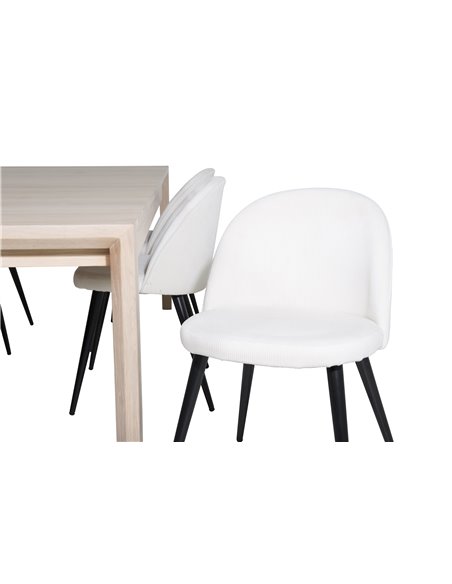 Matgrupp Slider med Velvet matstolar, 170 × 95 cm