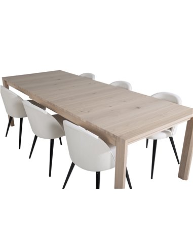 Matgrupp Slider med Velvet matstolar, 170 × 95 cm