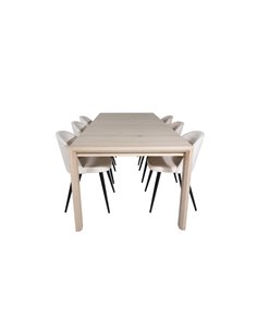 Matgrupp Slider med Velvet matstolar, 170 × 95 cm