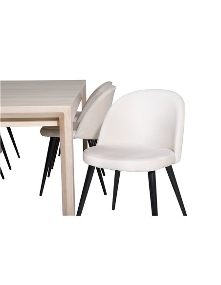 Matgrupp Slider med Velvet matstolar, 170 × 95 cm