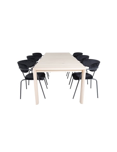 Matgrupp Slider med Arrow matstolar, 170 × 95 cm