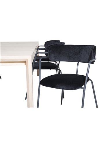 Matgrupp Slider med Arrow matstolar, 170 × 95 cm
