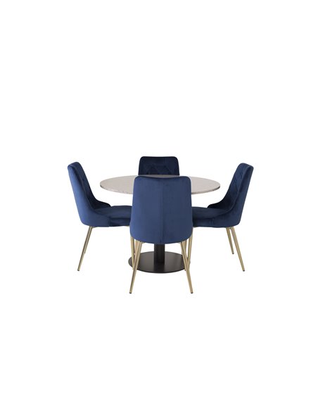 Matgrupp Razzia med Velvet Deluxe matstolar