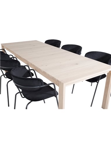 Matgrupp Slider med Arrow matstolar, 170 × 95 cm