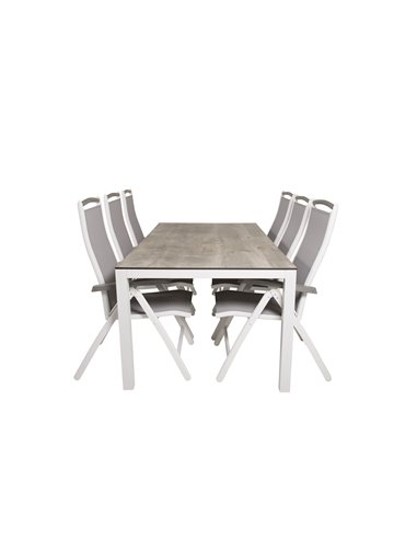 Matgrupp Llama med Albany matstolar, 205 × 100 cm