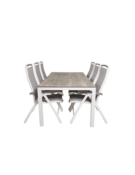 Matgrupp Llama med Albany matstolar, 205 × 100 cm