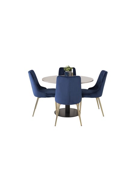 Matgrupp Razzia med Velvet Deluxe matstolar