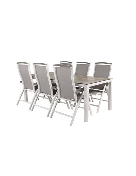 Matgrupp Llama med Albany matstolar, 205 × 100 cm