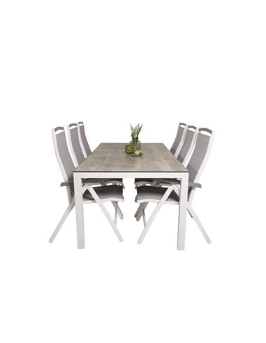 Matgrupp Llama med Albany matstolar, 205 × 100 cm
