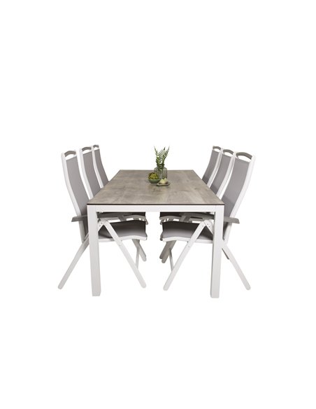 Matgrupp Llama med Albany matstolar, 205 × 100 cm