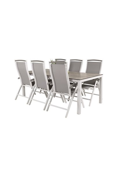 Matgrupp Llama med Albany matstolar, 205 × 100 cm