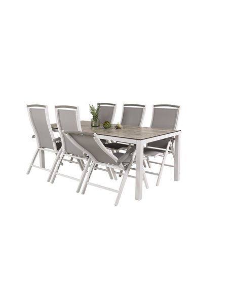 Matgrupp Llama med Albany matstolar, 205 × 100 cm