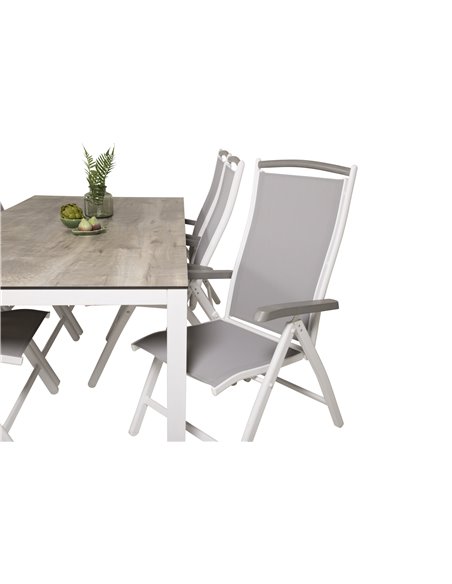Matgrupp Llama med Albany matstolar, 205 × 100 cm