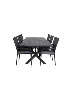 Matgrupp Rives med Anna matstolar, 200 × 100 cm