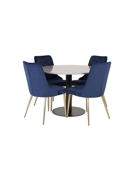 Matgrupp Razzia med Velvet Deluxe matstolar