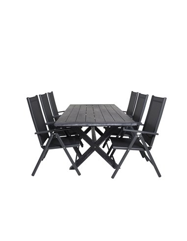 Matgrupp Rives med Break matstolar, 200 × 100 cm