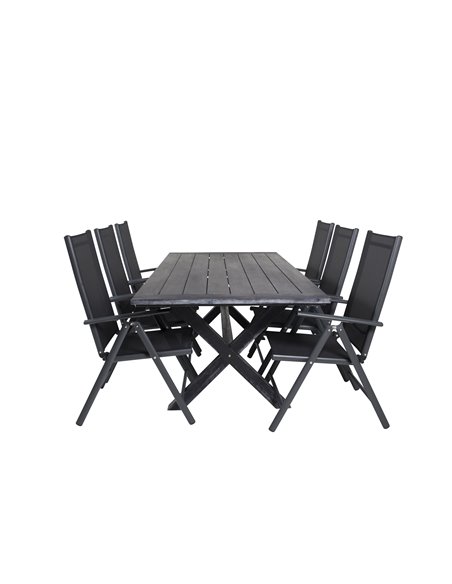 Matgrupp Rives med Break matstolar, 200 × 100 cm